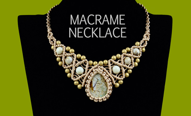 Macrame Necklace with Stone