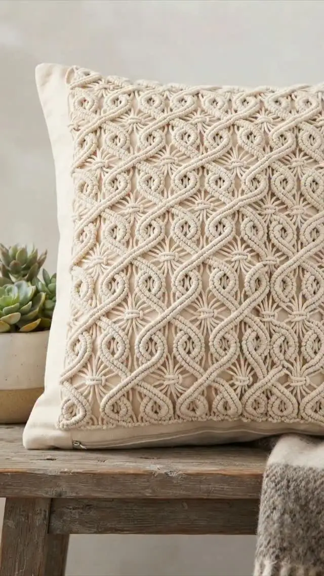 This Celtic-inspired macramé pattern is useful for many projects: pillow, bag, tablecloth, lampshade, wall hanging, clothing.. . . #macrame #macramedecor #bohovibes #celtic