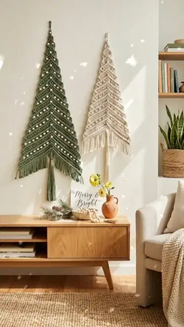 Bring a handmade touch to your holiday decor with Boho macrame ornaments 🎄 Join "Macrame School" on Youtube and get 25 exclusive Christmas tutorials 👍 and 220 useful macrame DIYs!❣️ #macrame #christmasornaments #bohovibes