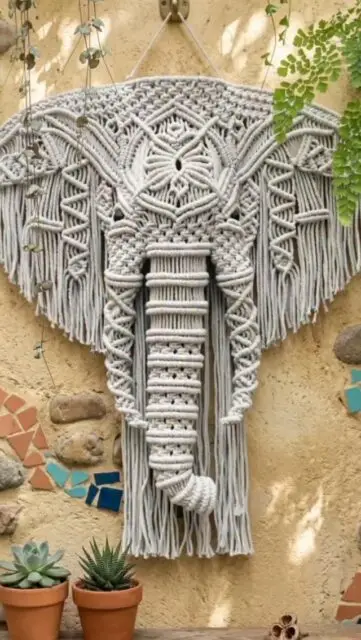 Cute Macrame Animal Wall Hangings 🐘 Elephant 🦁 Lion 🐢 Turtle 🦊 Fox 🐺 Wolf 🐶 Dog 🦋 Butterfly - These unique macrame creations bring charm and creativity to any space. #macrame #animallovers #wallhanging #macramedecor