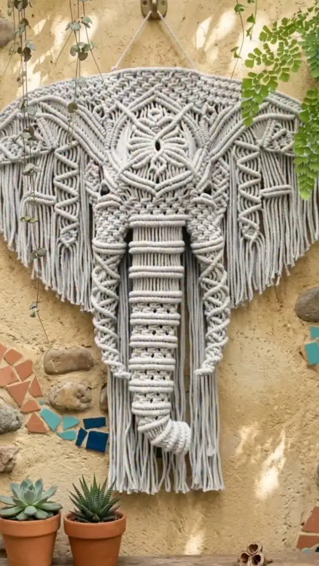 Cute Macrame Animal Wall Hangings 🐘 Elephant 🦁 Lion 🐢 Turtle 🦊 Fox 🐺 Wolf 🐶 Dog 🦋 Butterfly - These unique macrame creations bring charm and creativity to any space. #macrame #animallovers #wallhanging #macramedecor