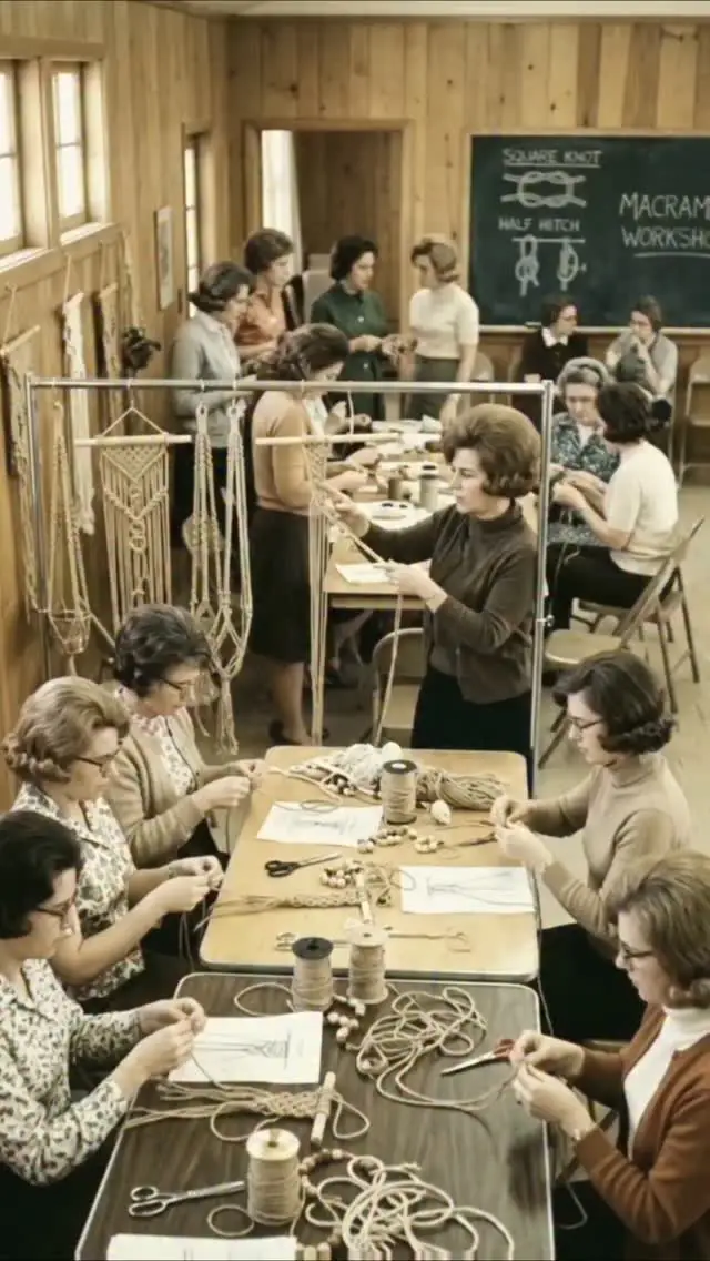Vintage Macramé Workshops ✨ Step Back into the 1960s! Discover the charm of a decade when macramé became a beloved creative trend. 🧶 From intricate knots to beautiful handmade designs, experience the retro atmosphere and bohemian spirit that made macramé a classic. #macrame #vintagestyle #1960s #craftsman
