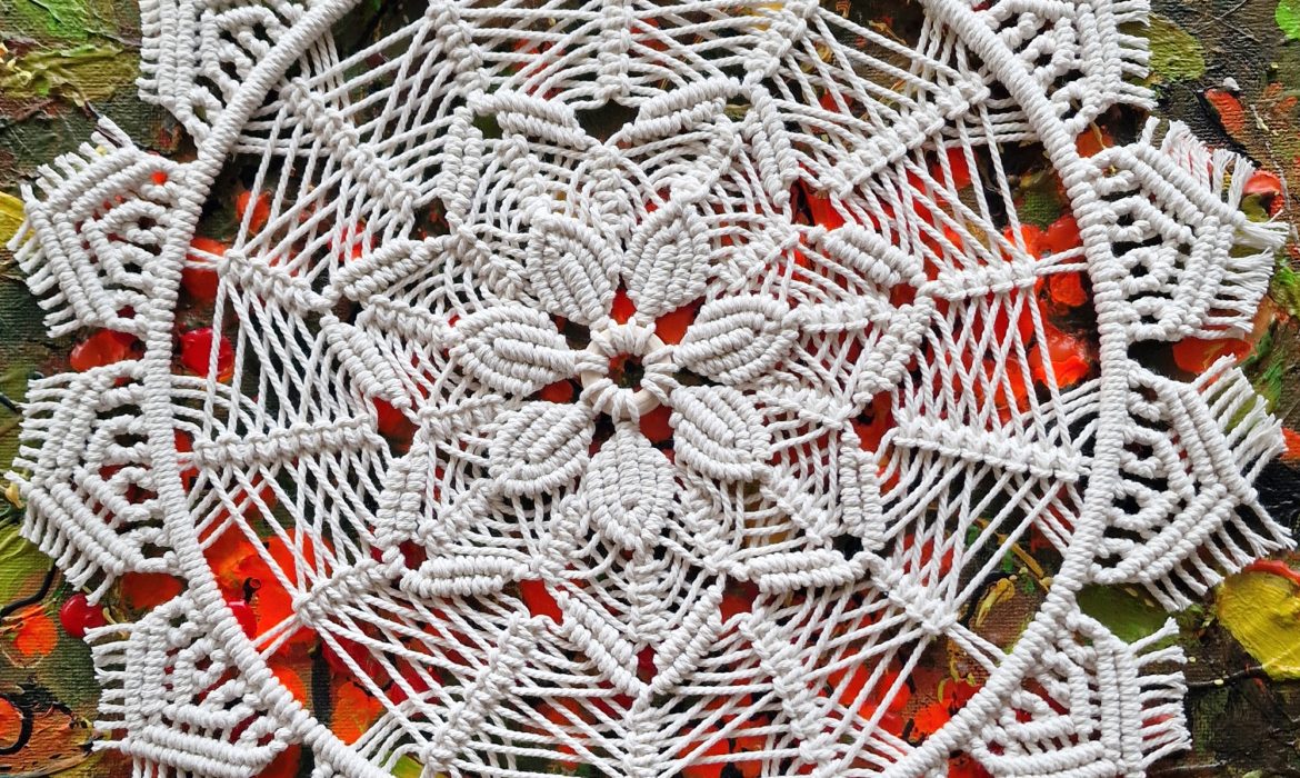 Macrame Flower in Circle DIY Mandala Wall Hanging