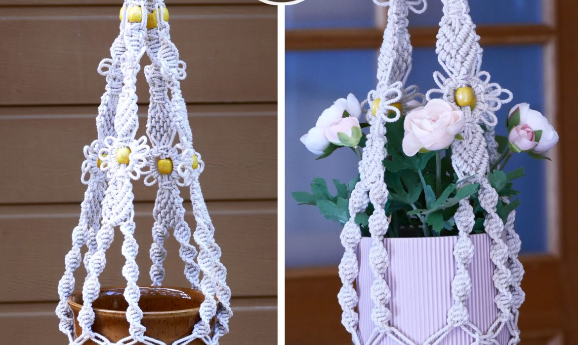 Macrame Plant Hanger Flower Design