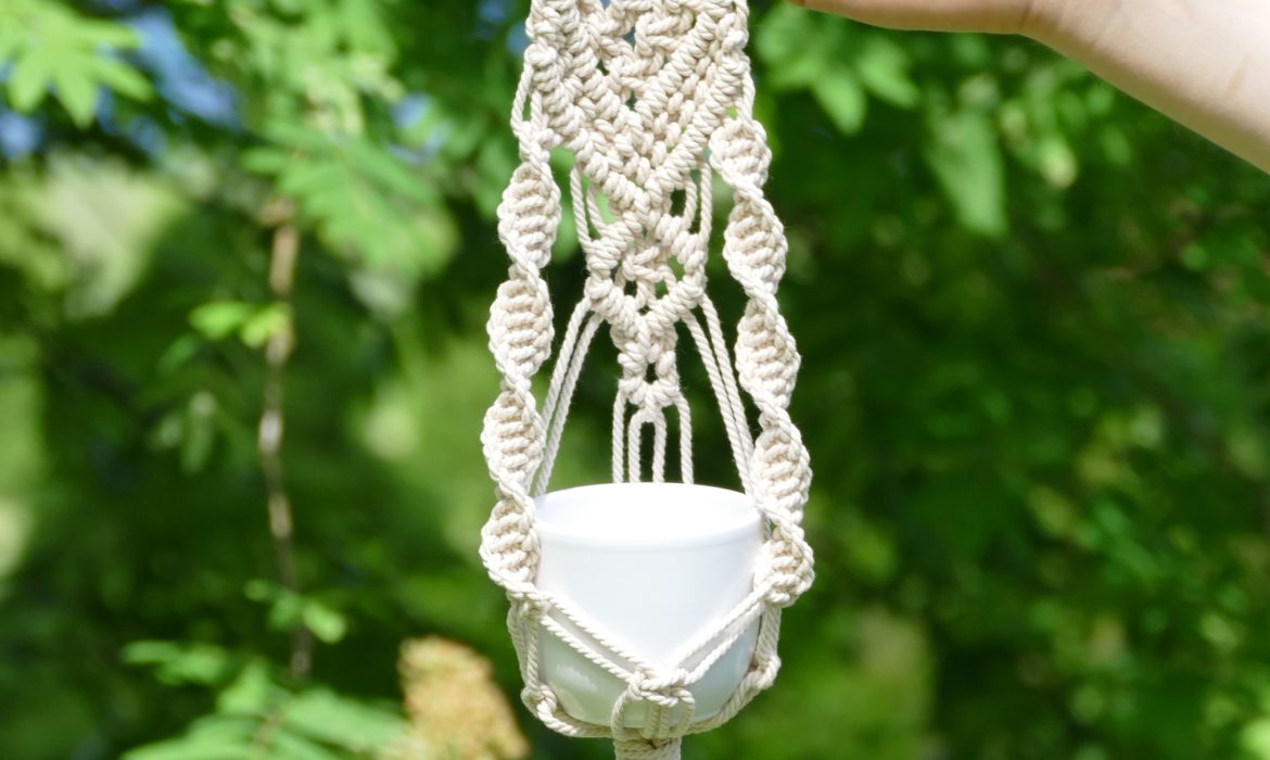 Mini macrame plant hanger