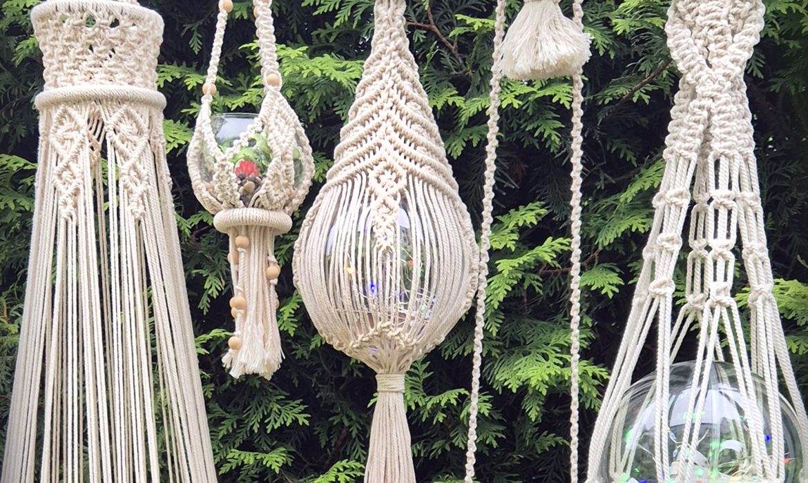 Hanging Macramé Light Sculpture – Amazing Decoration for Home and Garden