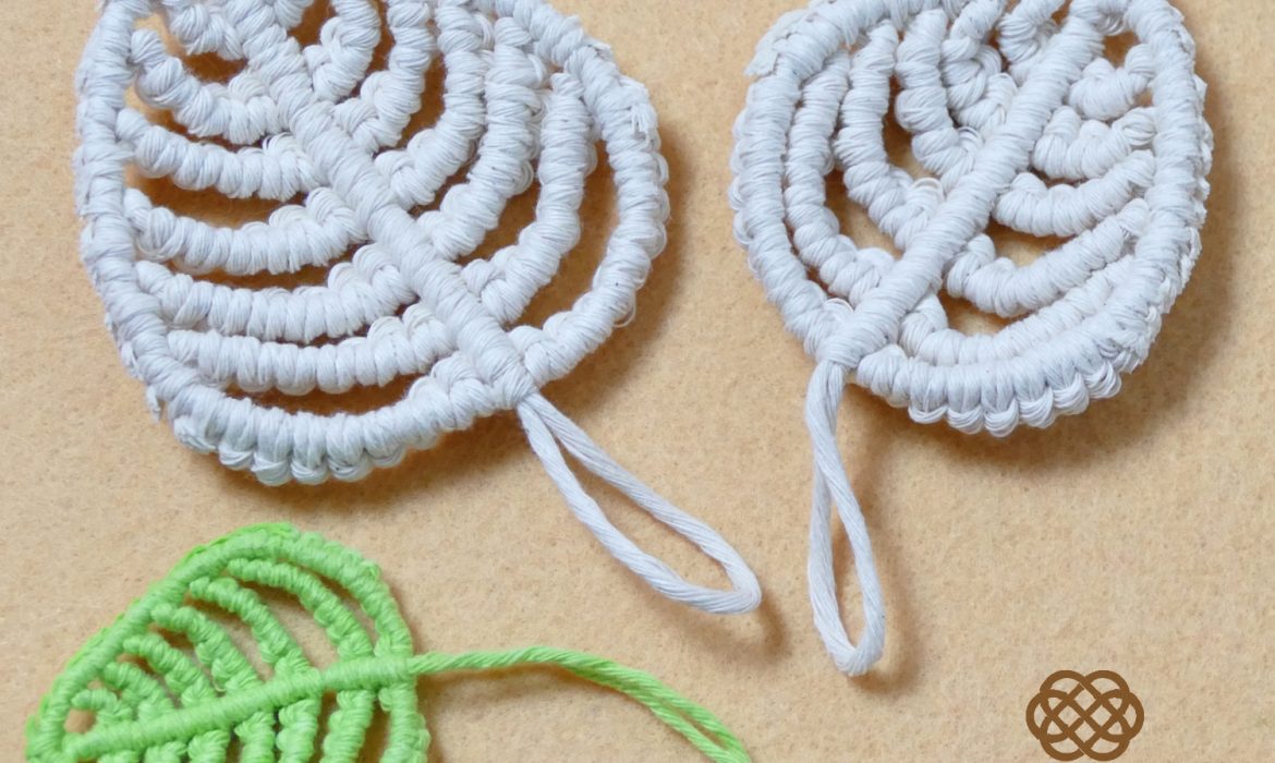 MACRAME LEAF Pattern for Brooch, Keychain, Wall Hanging