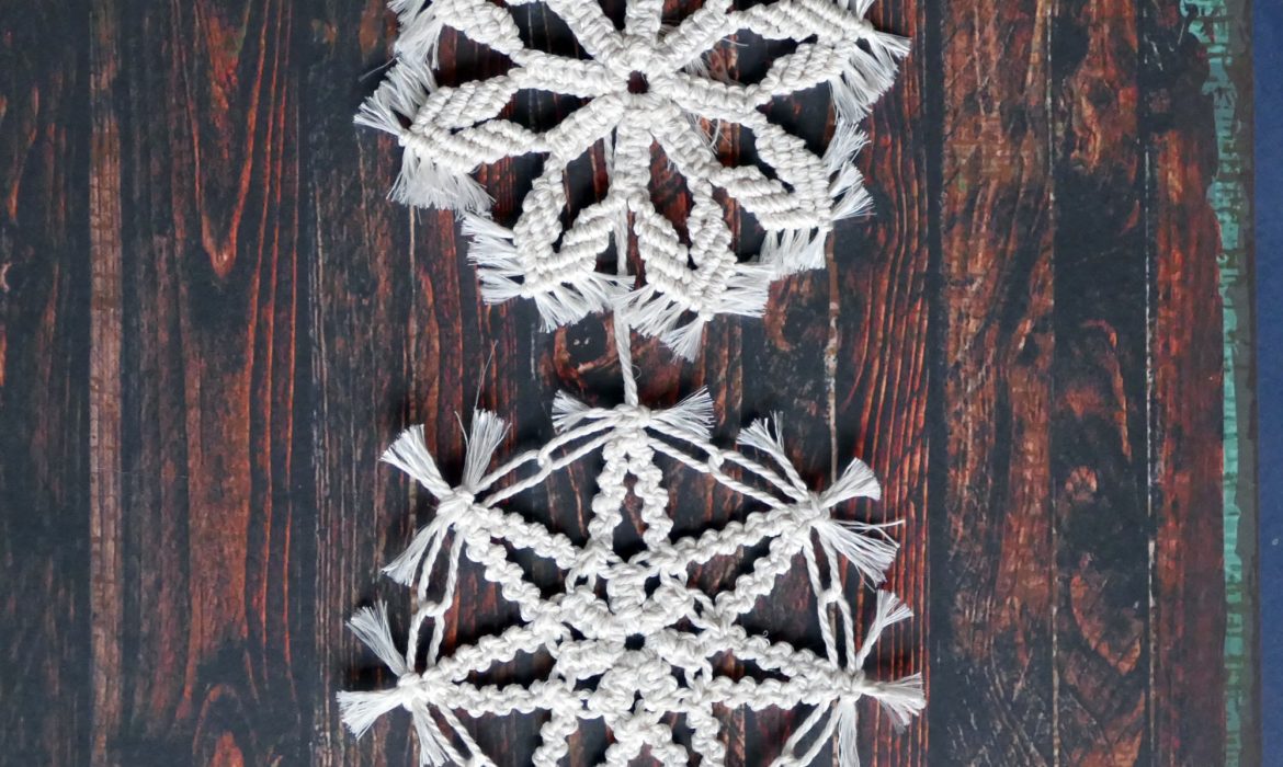 DIY Christmas Star Ornament Macrame Snowflakes