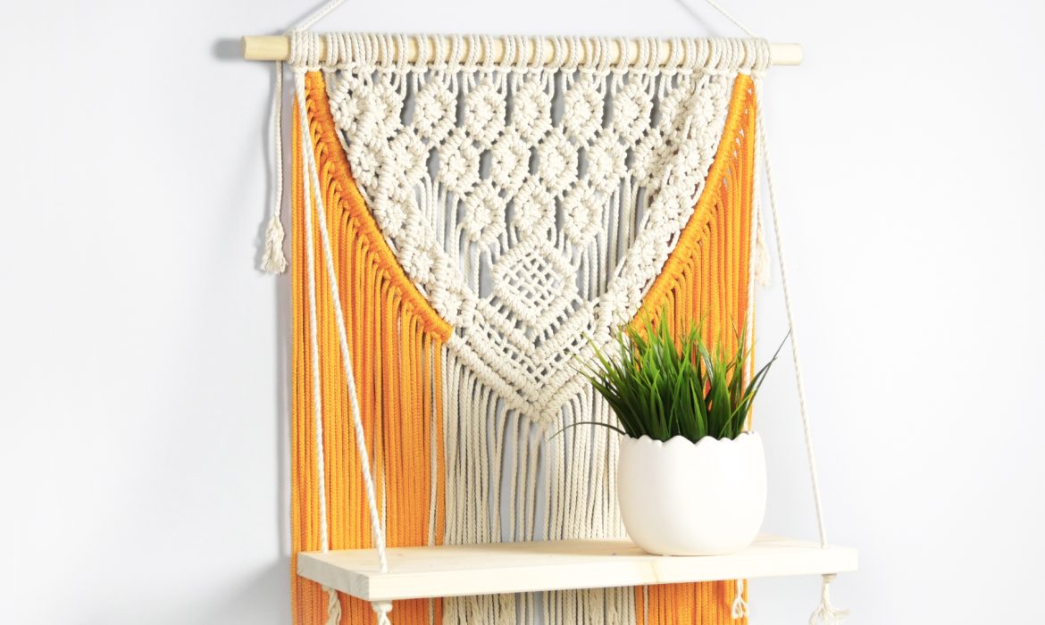 Macrame Wall Hanging with Shelf