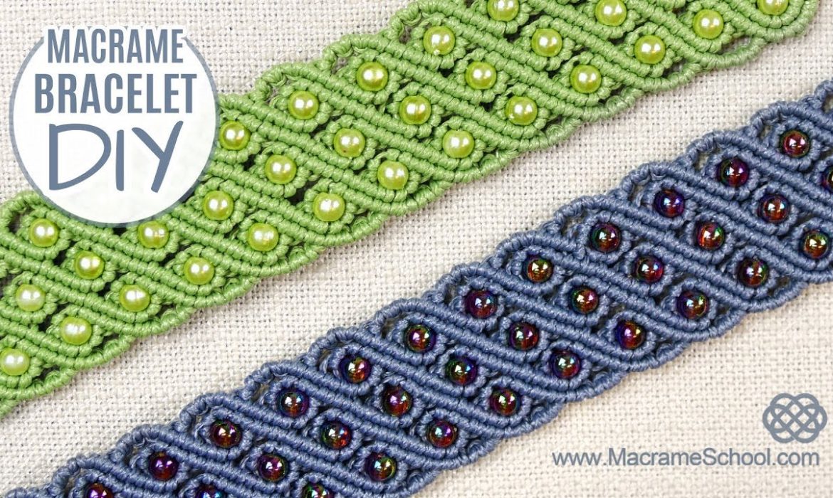 Beaded Triple Wave Macrame Bracelet