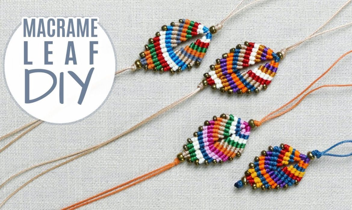 DIY Colorful Macrame Leaf Bracelet