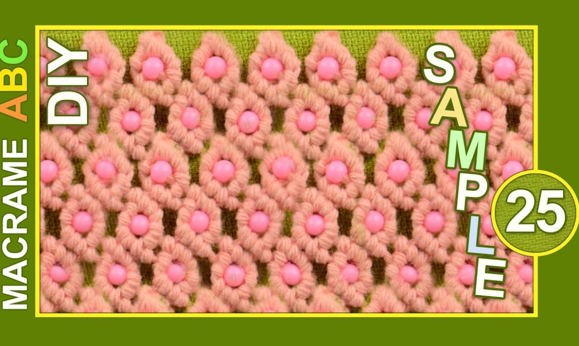 Macrame ABC – Pattern sample #25 with Beads