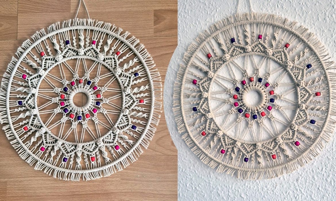 Round Macrame Pattern with Beads