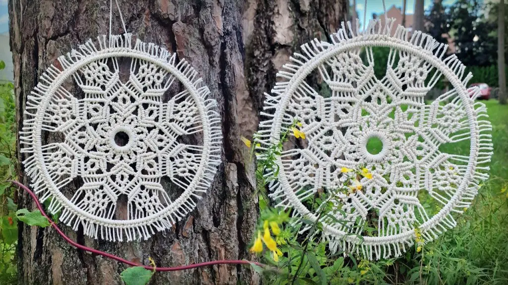 Macrame Circle Ornament Macrame Circle Ornaments