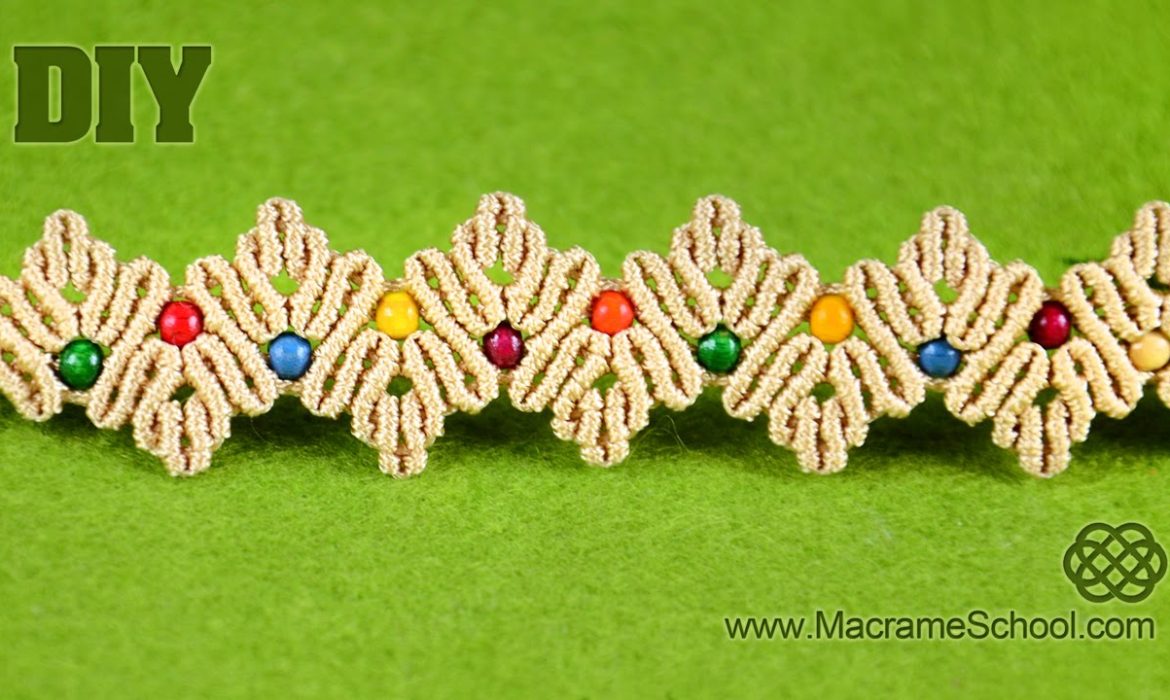 Zig Zag Macrame Petal Bracelet
