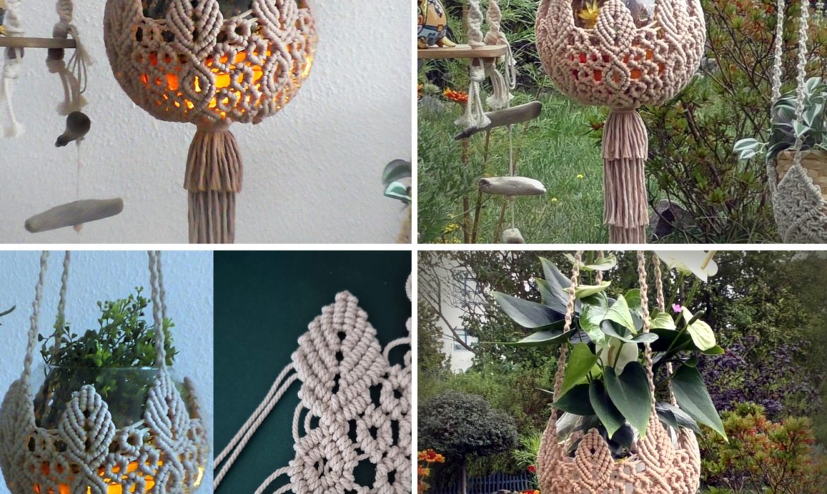 Macrame Leaf Plant Hanger / Lantern