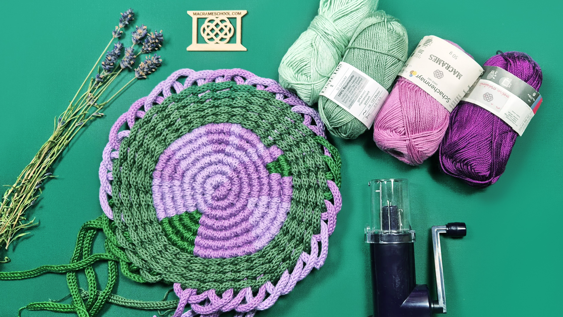 How to Macrame Coasters using a Rope Knitter and Yarn