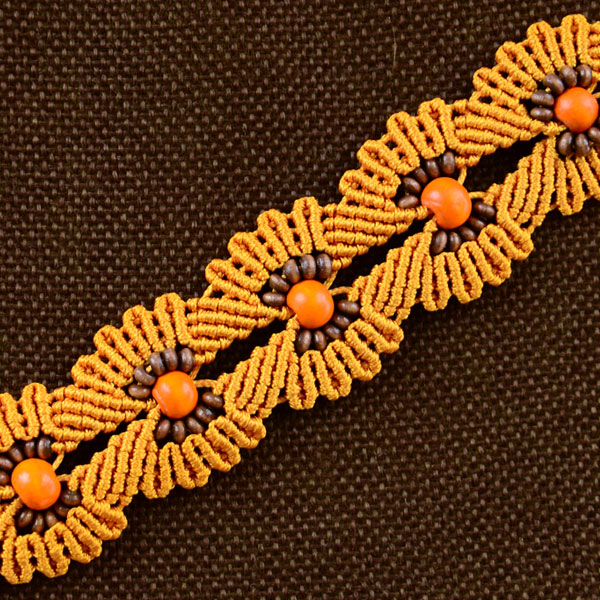 Beaded Macrame Flower Bracelet