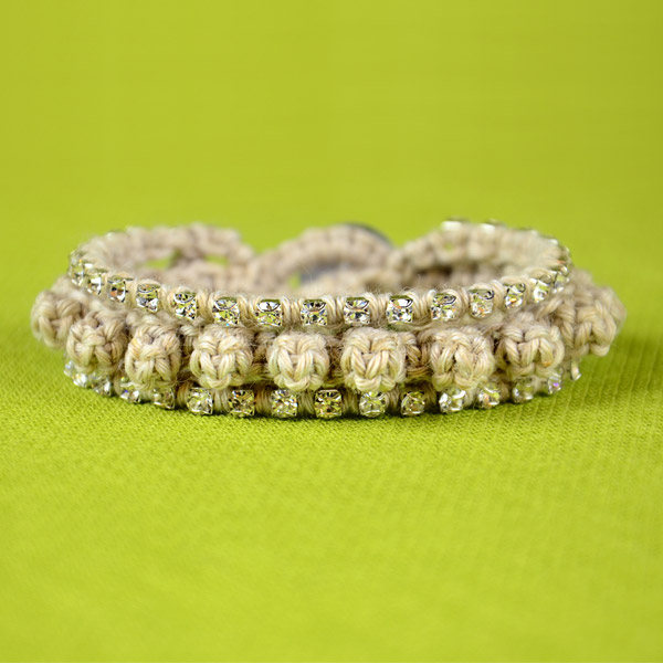 Bumps Bracelet with Crystal Chain