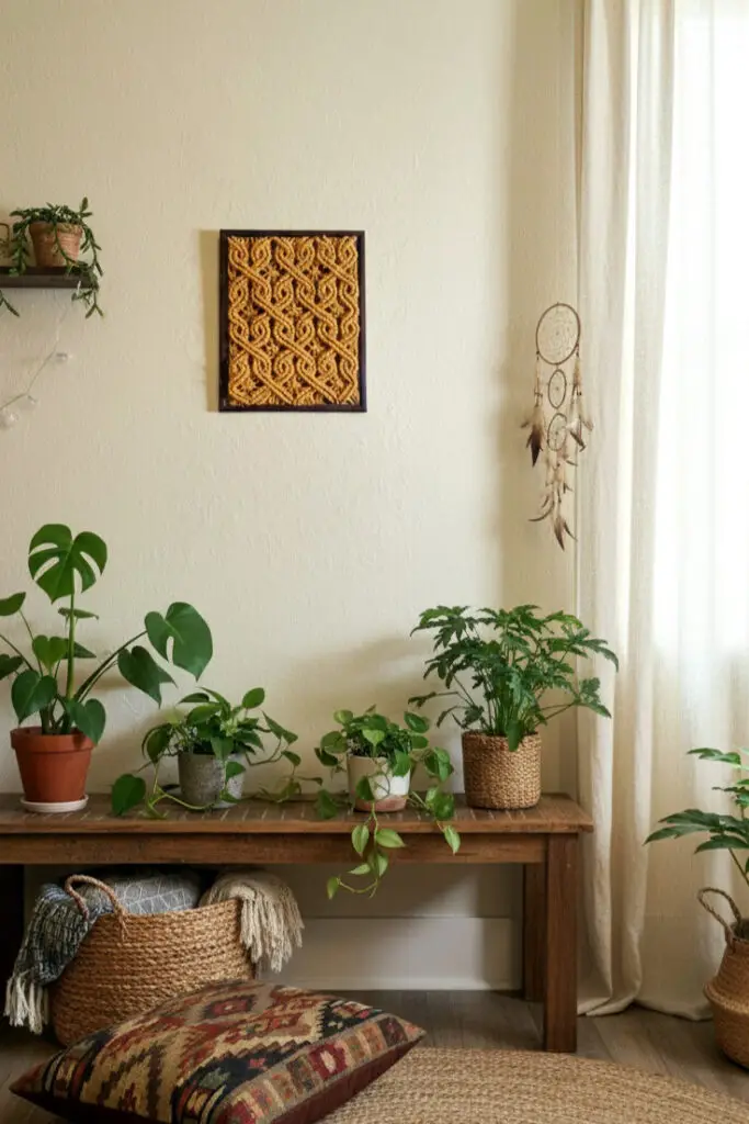 Celtic Macrame Pattern in Boho room Celtic Macrame Pattern in Boho room