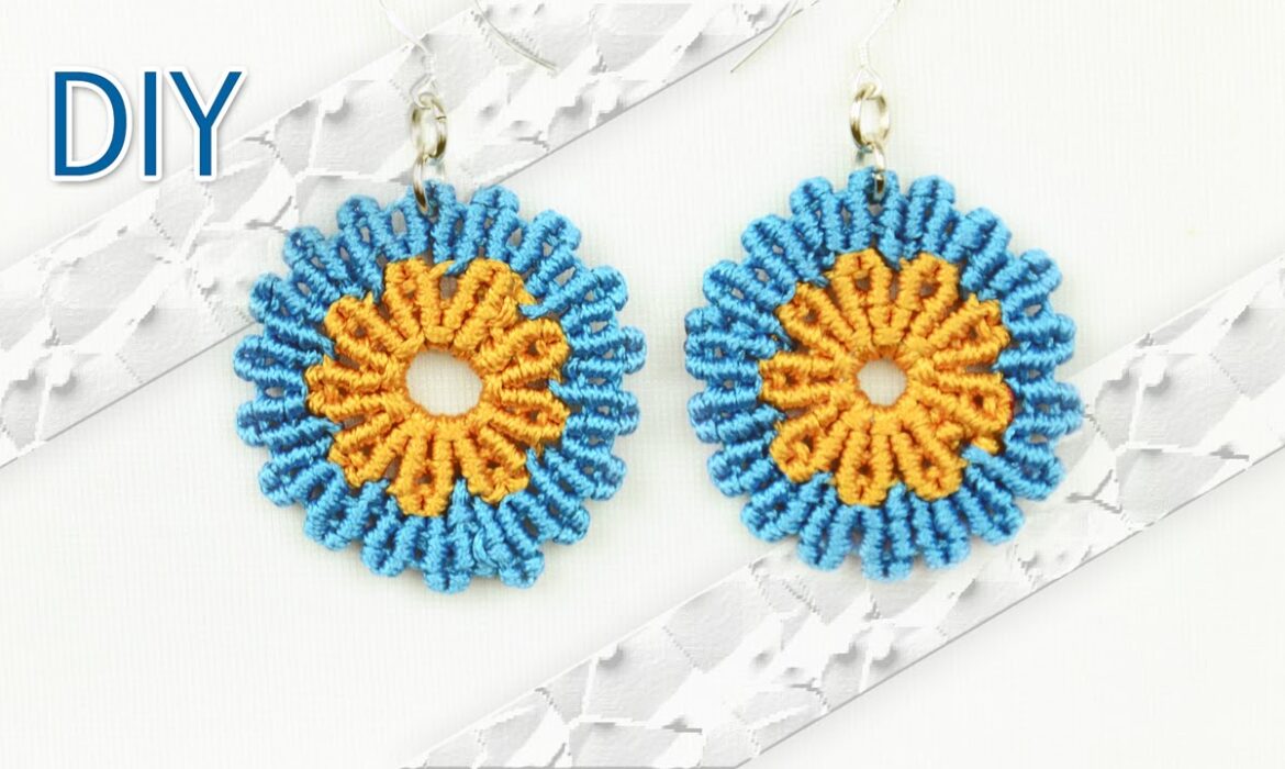 Round flower shaped earrings