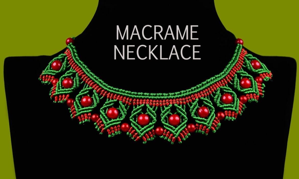 Macrame Necklace with Diamonds