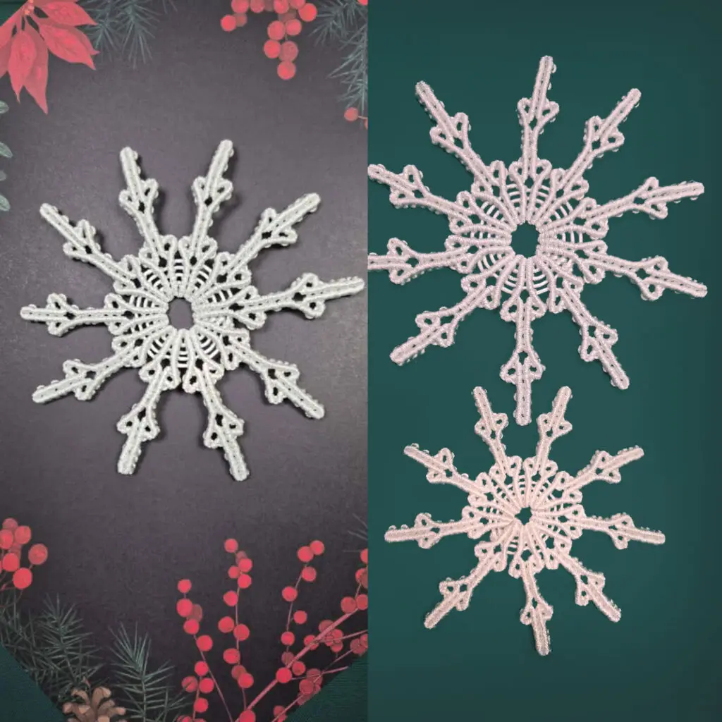 Macrame snowflakes