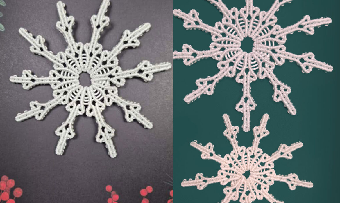 Macrame snowflakes