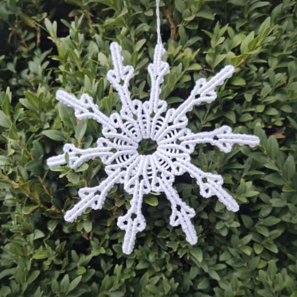 Macrame snowflake ornament