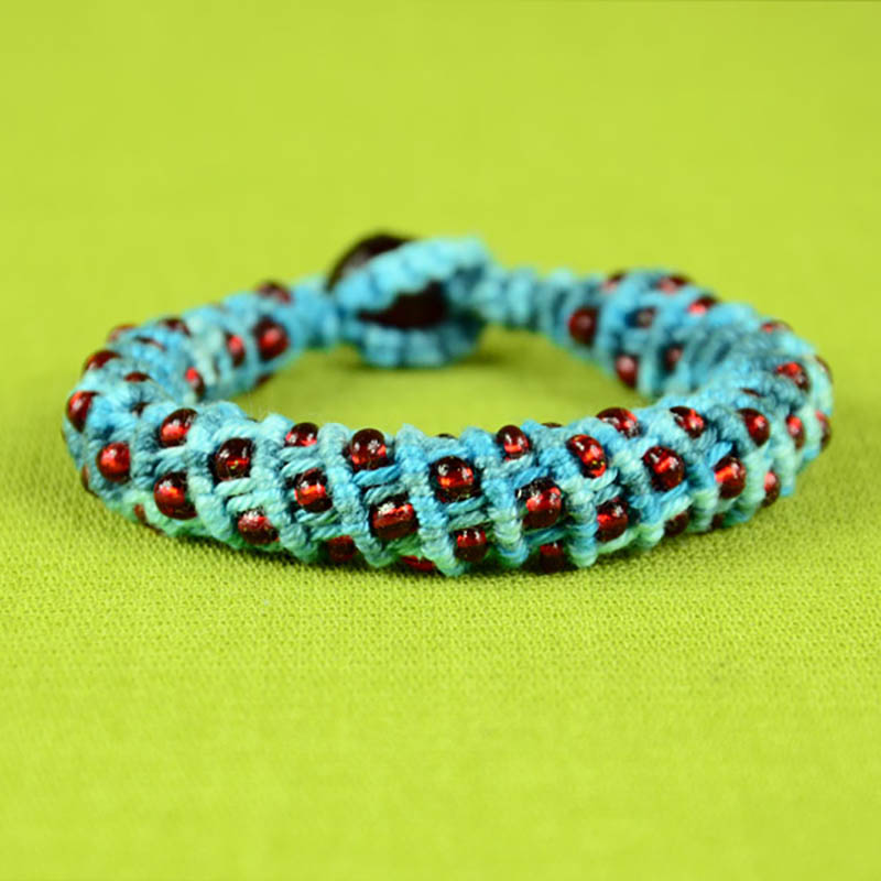 Spiral bracelet with beads