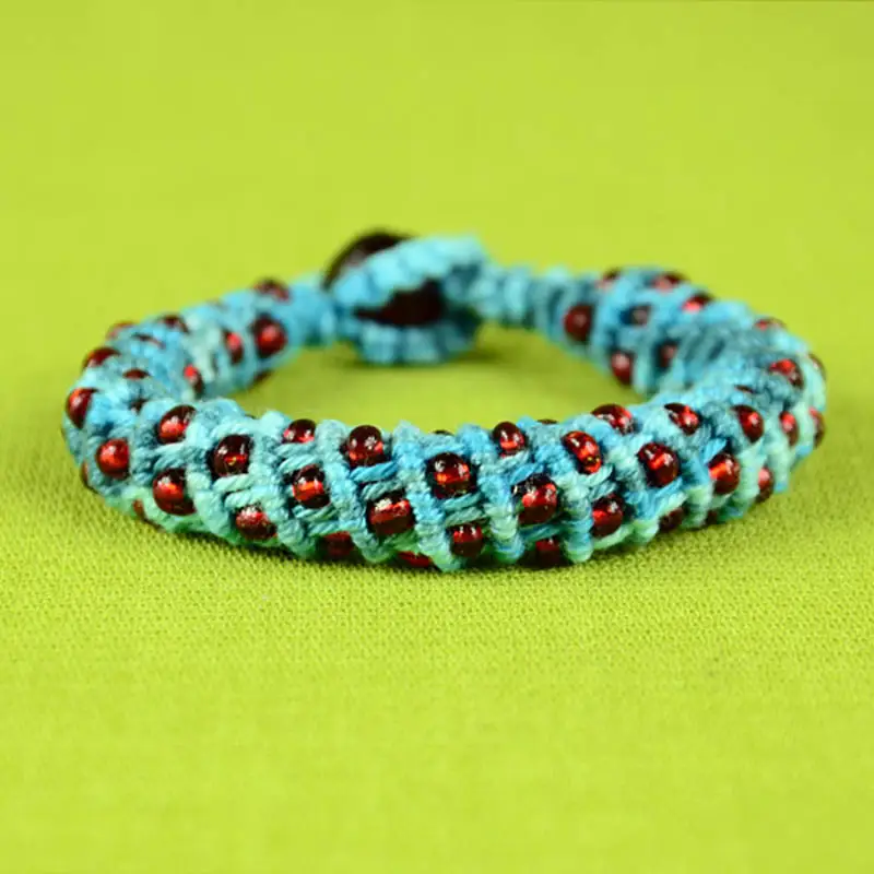 Spiral bracelet with beads