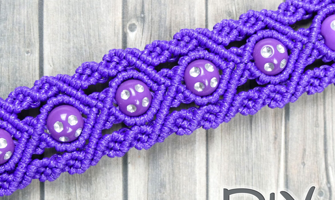 Purple Rain Micro-Macrame Bracelet with Beads