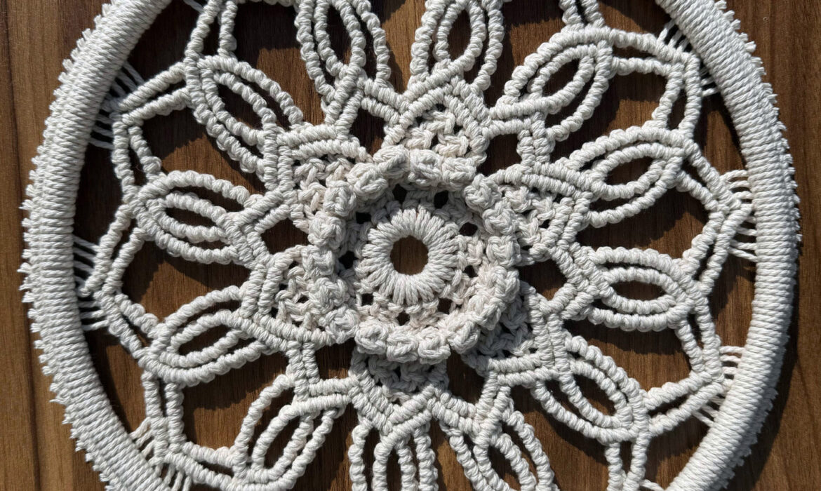 Macrame circle flower mandala