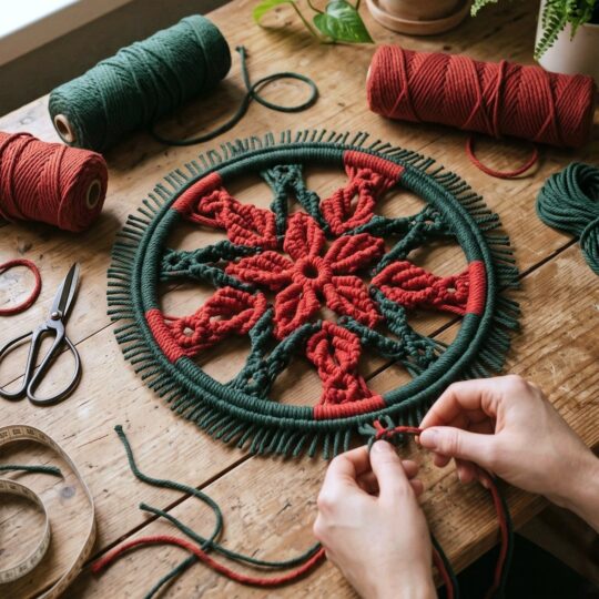 Macrame Flower in Circle – Wall Hanging