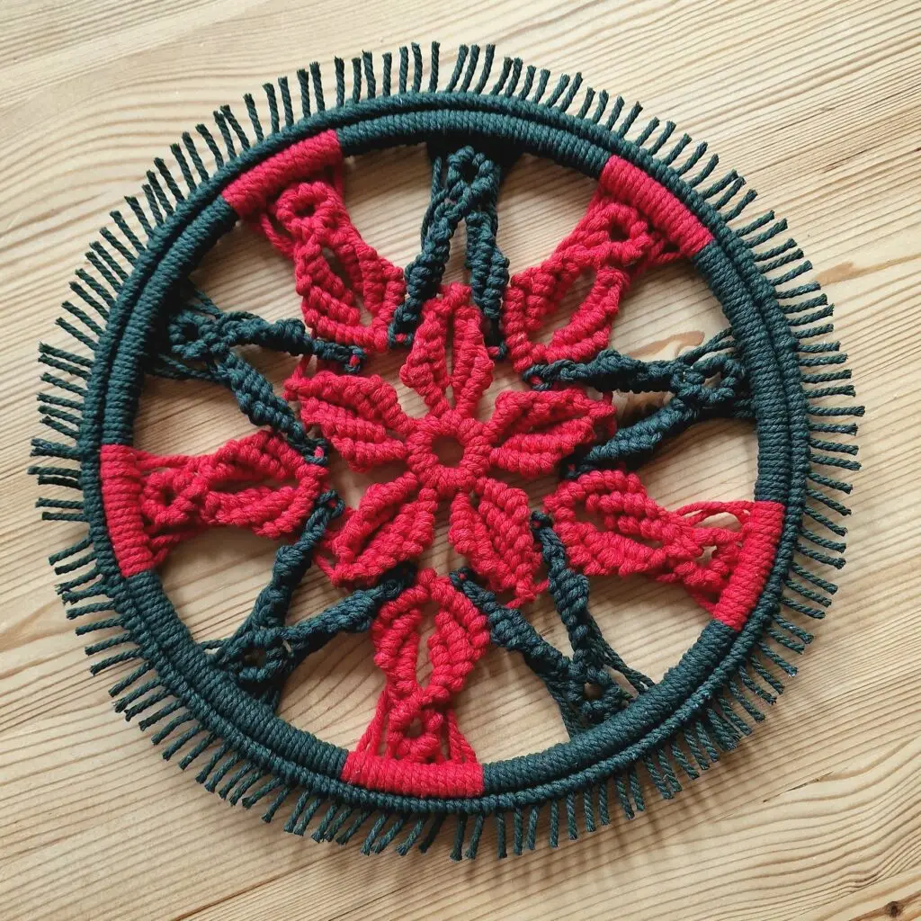 Macrame Flower in Circle - Wall Hanging Macrame Flower in Circle - Wall Hanging