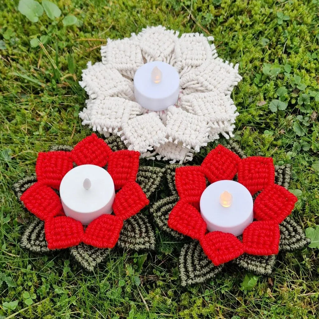 Macrame Flower - Candle Holder
